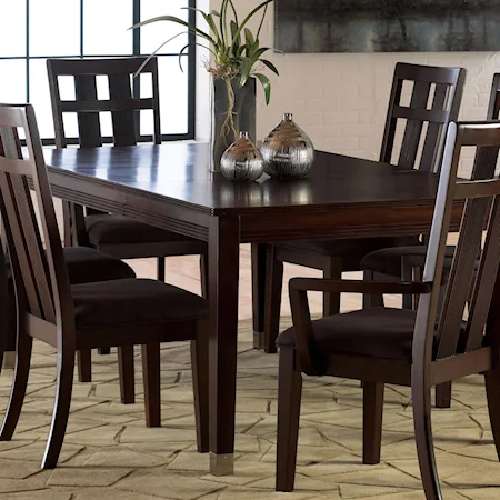 Deep Brown Cherry Rectangular Leg Table